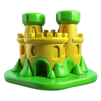 beautiful rustic 3d Rendered Cutout of Towering, Vibrant Green and Yellow Boryeong 4K png