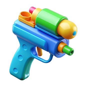 impressive creative 3d Rendered Cutout of Vibrant Songkrwater Gun, Rendered in Cartoonish original png