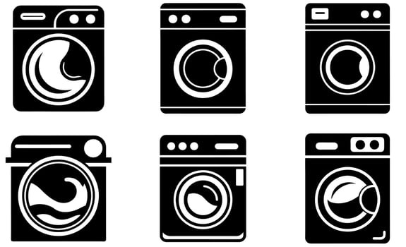 Washing Machine Icons vector