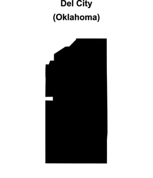 Del City, Oklahoma blank outline map vector
