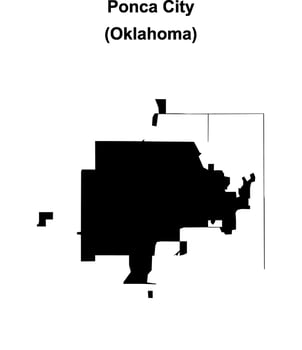 Ponca City, Oklahoma blank outline map vector