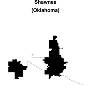 Shawnee, Oklahoma blank outline map vector