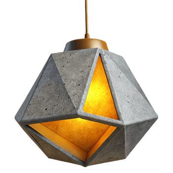 wonderful creative Geometric Concrete Pendant Lamp Warm Glow high resolution png