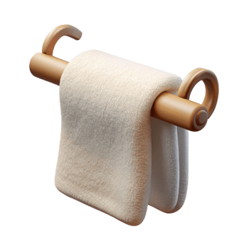 magnificent vintage A Fluffy White Bath Towel Draped over Wooden Ladder, Professionally 4K png