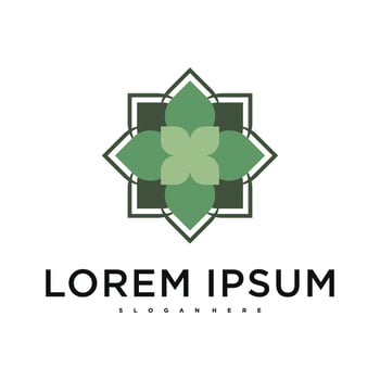 Luxury flower logo design abstract vector