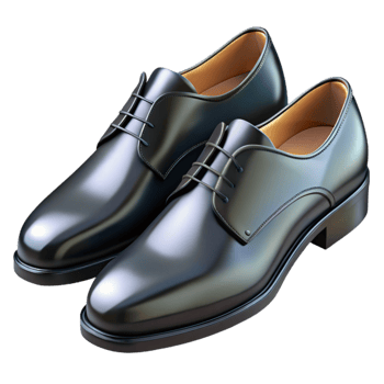 beautiful minimalist A Pair of Classic Black Leather Dress Shoes with Subtle 4K png