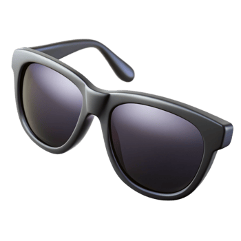 wonderful abstract A Pair of Classic Black Sunglasses with Reflective Lenses, Studio detailed png