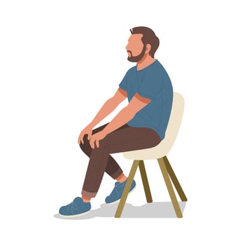 man sitting flat design illustration vector