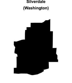 Silverdale, Washington blank outline map vector