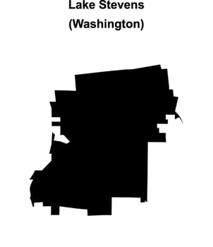 Lake Stevens, Washington blank outline map vector