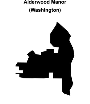 Alderwood Manor, Washington blank outline map vector