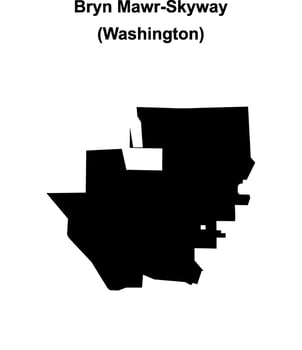 Bryn Mawr-Skyway, Washington blank outline map vector