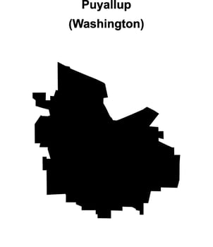 Puyallup, Washington blank outline map vector