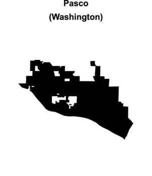 Pasco, Washington blank outline map vector