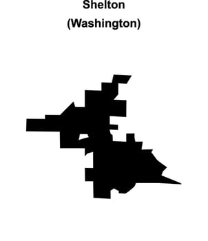 Shelton, Washington blank outline map vector