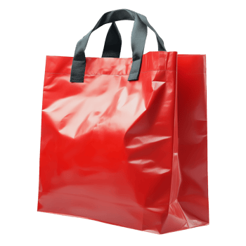 Red Reusable Shopping Bag With Comfortable Handles for Eco-Friendly Living png