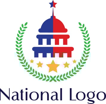 US National Capitol Logo Capitol Hill Washington DC vector
