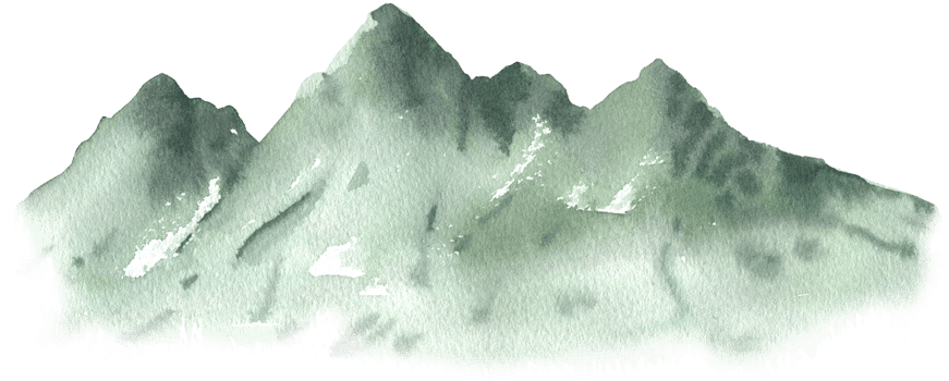 Watercolor evergreen forest mountain illustration png