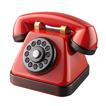 impressive modern A Vintage Rotary Telephone with Bright Red Body and Black high resolution png