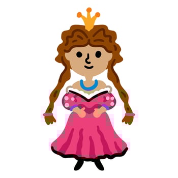 Young Magic rose princesses girl isolated on a white vector