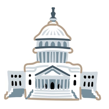 White house cartoon illustration vector
