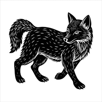 Jackal Animal isolated flat illustration vector