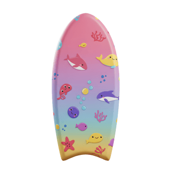 Adorable Ocean Animal Surfboard for Kids Summer Fun png