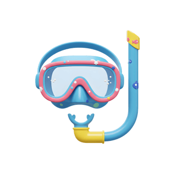 Cute Kids Snorkel Set Summer Fun Diving Mask Gear png
