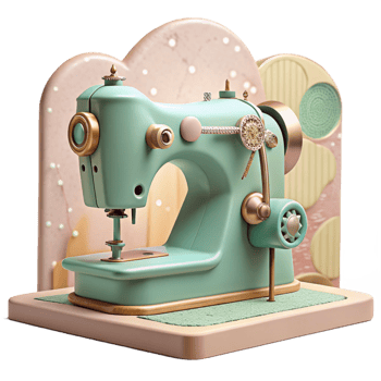 dramatic contemporary Hand-illustrate Cutout of Vintage Sewing Machine with Intricate Mechanical Detai authentic png