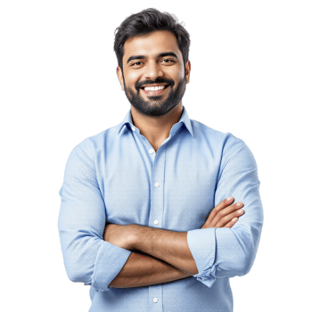 A man with a beard and shirt is smiling png