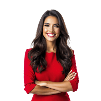 A beautiful woman in a red dress png