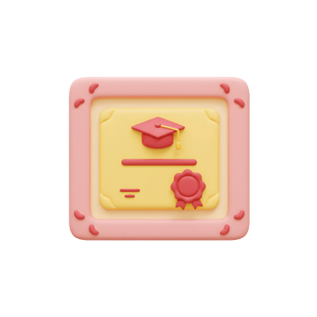Cute 3D Graduation Certificate Icon Illustration png