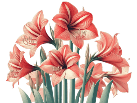 Red amarylis flowers png