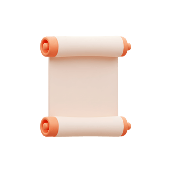 Blank Peach Scroll 3D Render Mockup for Design png
