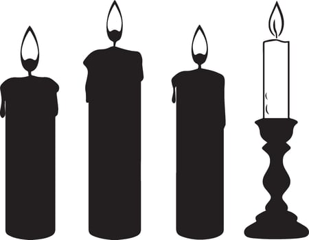 A simple candle light set isolated on white background vector
