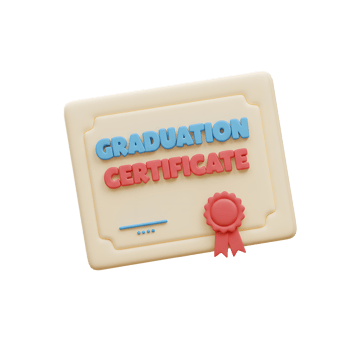 3D Graduation Certificate Design with Seal png