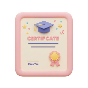 Cute 3D Graduation Certificate Design Template png