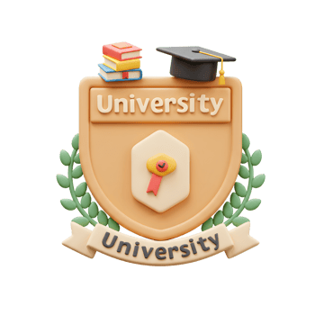 3D University Emblem Design Books Graduation Cap png