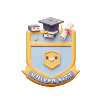 Cute University Logo 3D Render Graduation Books Diploma png
