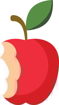 Bitten Red Apple vector