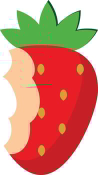 Illustration of a Bite Taken from a Strawberry vector