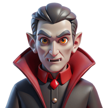 magnificent artistic Cartoon Vampire 3D Render high quality png