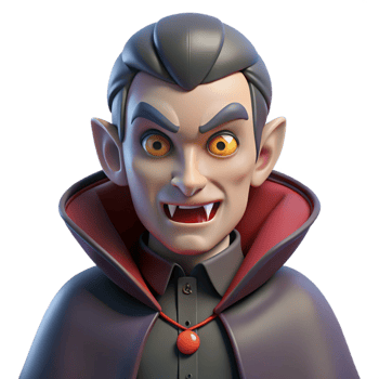 extraordinary contemporary Cartoon Vampire 3D Render genuine png