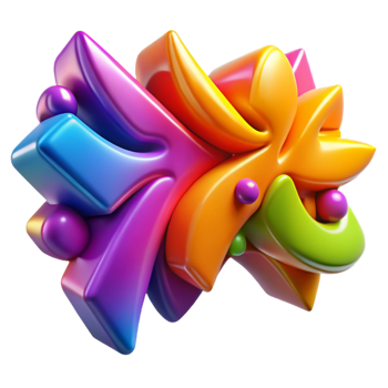 dramatic minimalist Vibrant 3D Abstract Art professional png