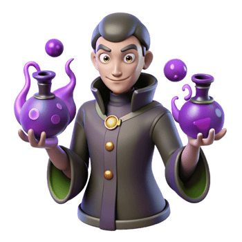 extraordinary artistic 3D Render Alchemist Wizard detailed png