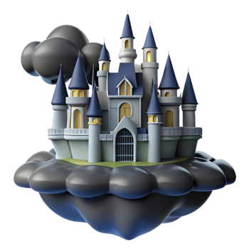 extraordinary modern Fairytale Castle 3D Render exclusive png
