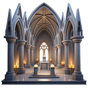wonderful traditional Gothic Chapel 3D Render exclusive png