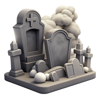 magnificent traditional Spooky 3D Graveyard Illustration genuine png