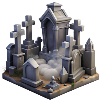 magnificent rustic Spooky 3D Graveyard Illustration detailed png