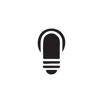 light bulb icon silhouette design on white background vector